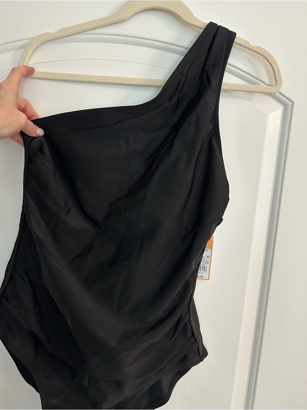Kona Sol Black One-Shoulder One-Piece Swimsuit